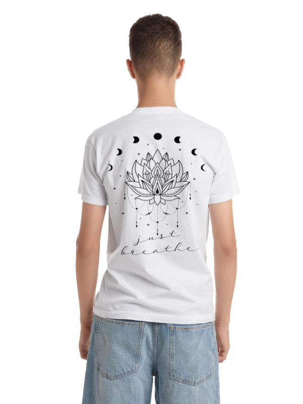 "Just Breathe" Men's Yoga T-Shirt - Minimalist Mindfulness Tee