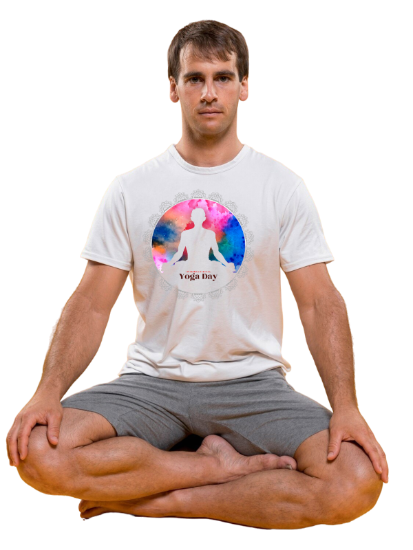 yoga day padmasana pose printed graphic - unisex t-shirt