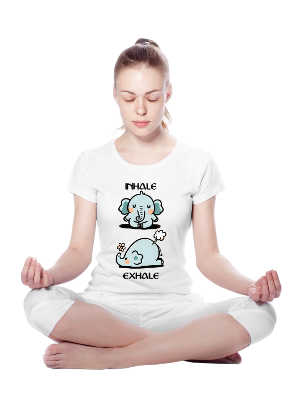 "Inhale Exhale" Women's Elephant Yoga Shirt – Adorable Meditation Top