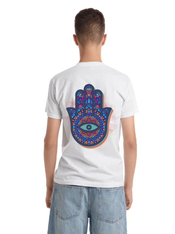 "Hamsa Hand" Men's Colorful Yoga T-Shirt – Spiritual Protection & Strength