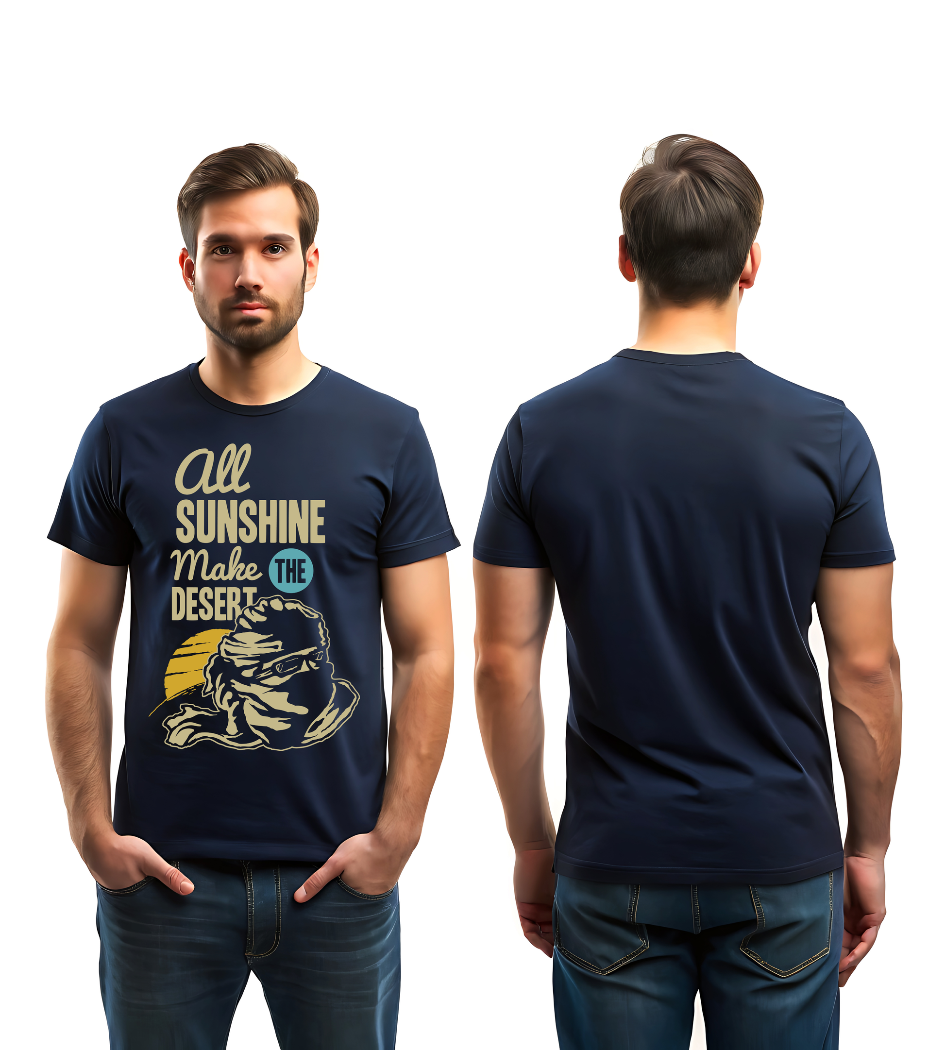 ALL SUNSHINE | MAKE THEM DESERVE – Navy Blue T-Shirt