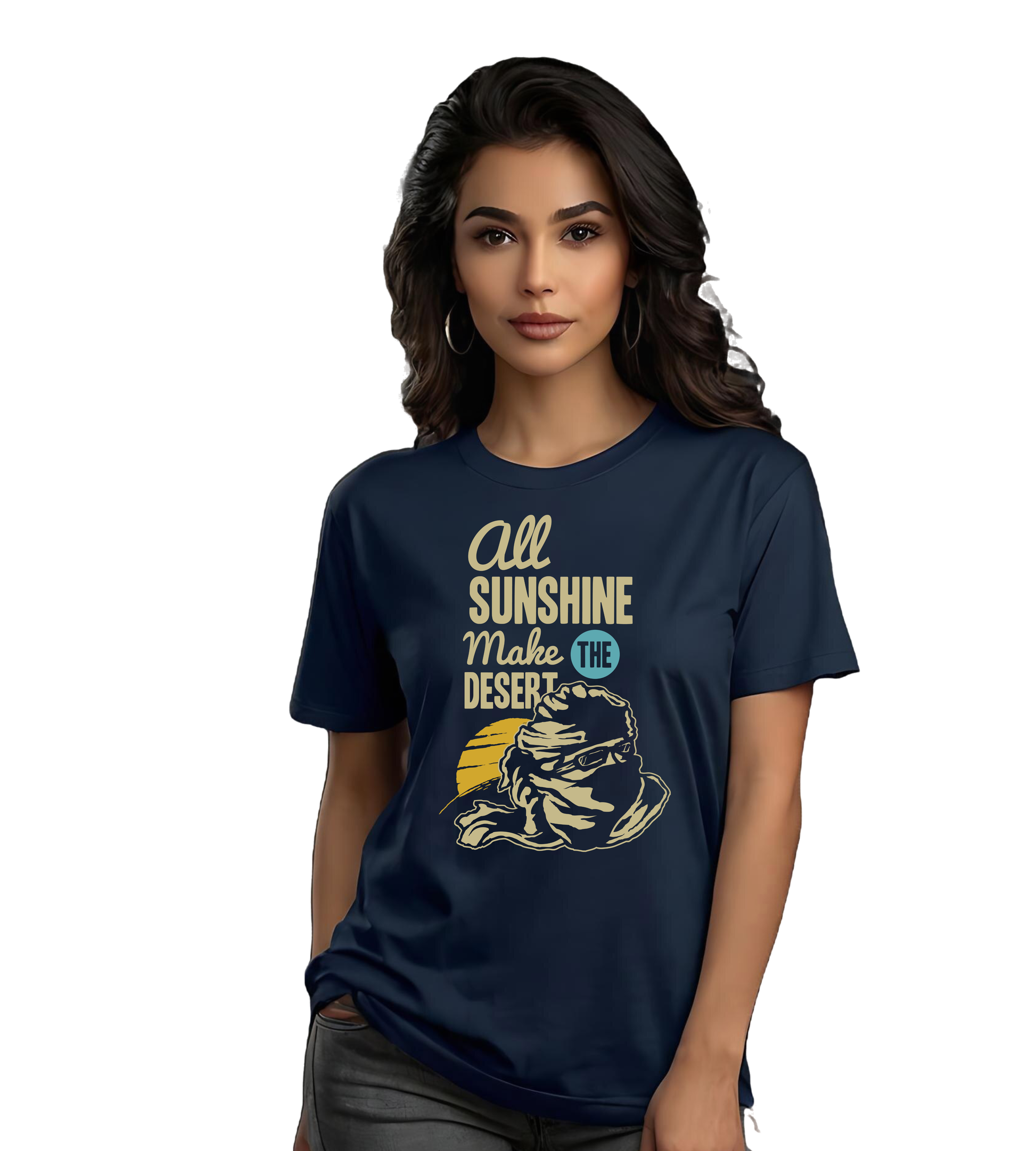 ALL SUNSHINE | MAKE THEM DESERVE – Navy Blue T-Shirt