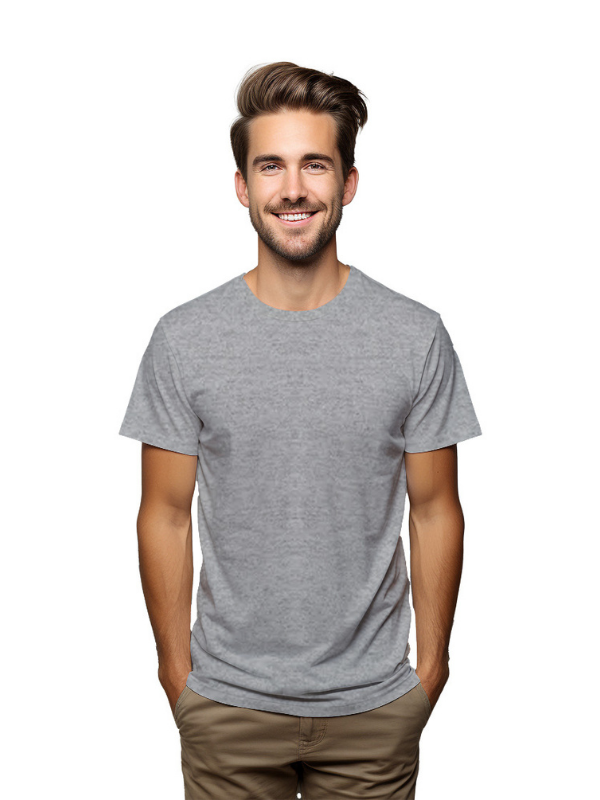 Premium Cotton Plain Grey T-Shirt , Regular Fit,  Unisex