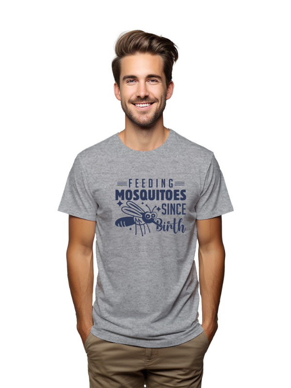 Feeding Mosquitoes Since Birth" Funny Outdoor Tee – Men's Casual Camping Shirt