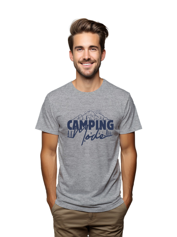 Camping Mode Mountain Adventure T-Shirt – Men's Outdoor Explorer Tee