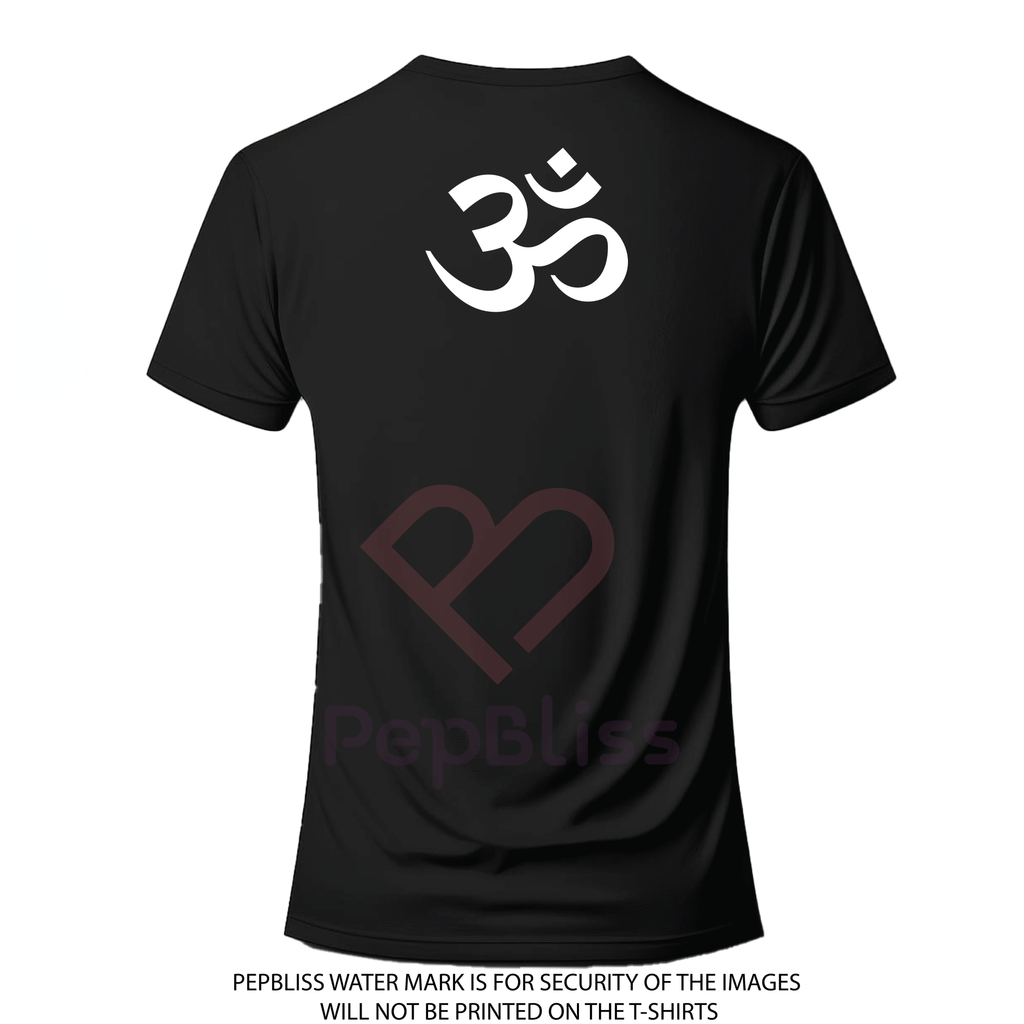 Om Symbol T-Shirt, Spiritual Design with Om Pattern, Black Unisex Cotton