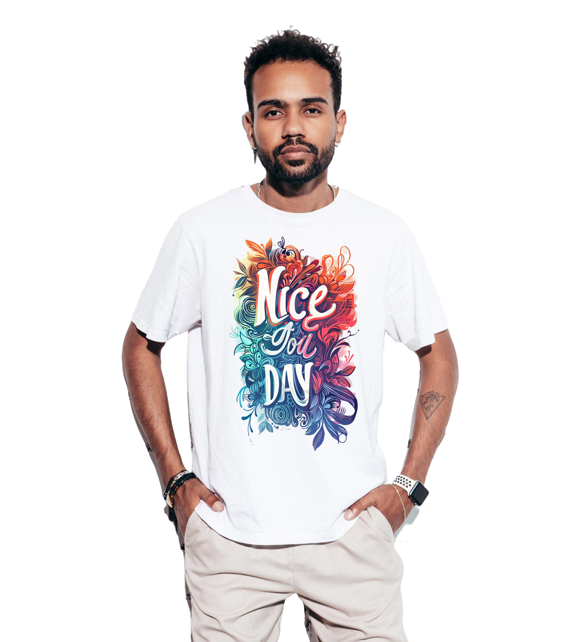 NICE GOA DAY White T-Shirt Round Neck