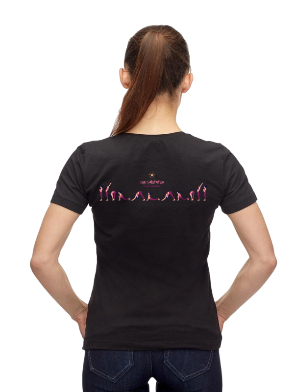 yoga day short sleeves printed graphic - unisex t-shirt black iii