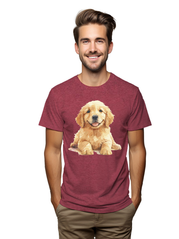 Golden Pup Charm – Cute Puppy Graphic T-Shirt