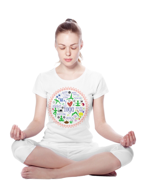 cool printed asanas unisex yoga t-shirt