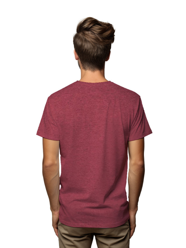 Premium Cotton Plain Cardinal Heather T-Shirt , Regular Fit,  Unisex