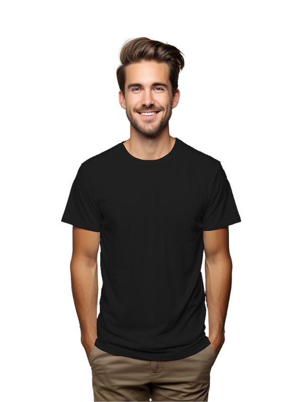 Premium Cotton Plain  Black T-Shirt , Regular Fit,  Unisex