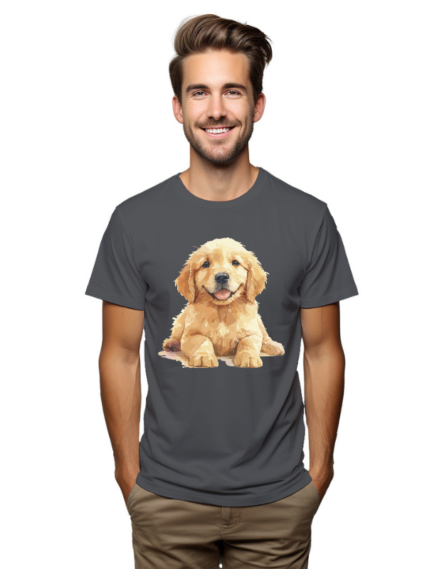 Golden Pup Charm – Cute Puppy Graphic T-Shirt