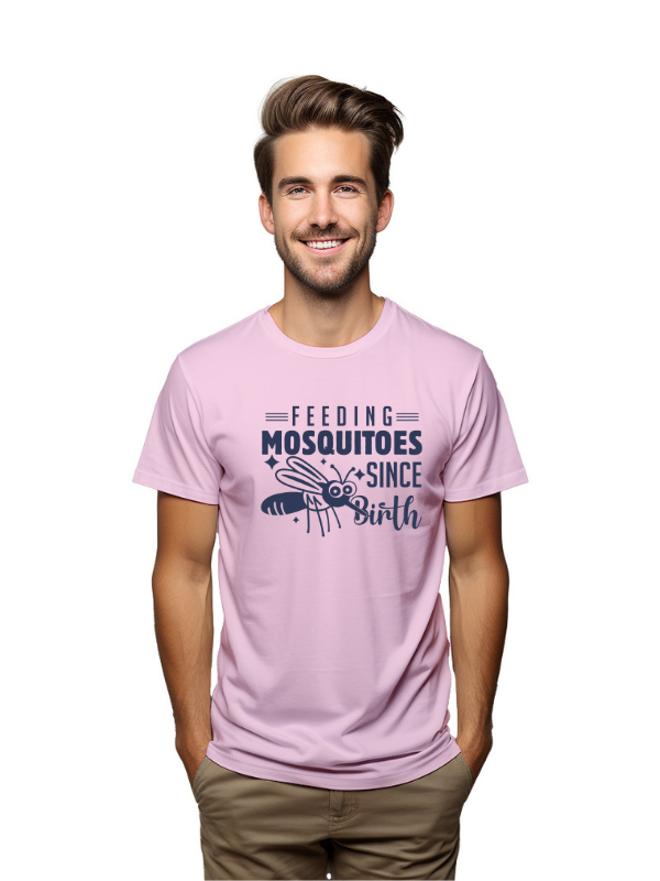 Feeding Mosquitoes Since Birth" Funny Outdoor Tee – Men's Casual Camping Shirt