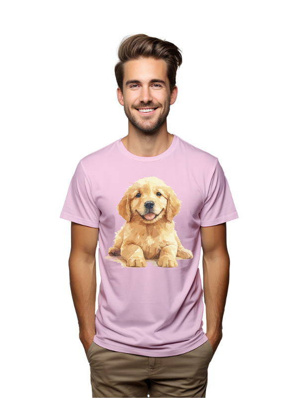 Golden Pup Charm – Cute Puppy Graphic T-Shirt