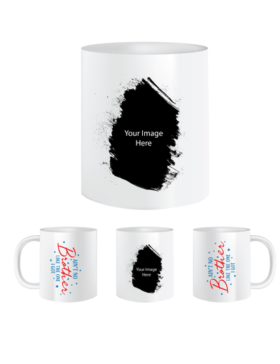 Pep Bliss Customizable Photo Mug, White Ceramic Coffee Cup, 350 ML, For Brother - Image and Text