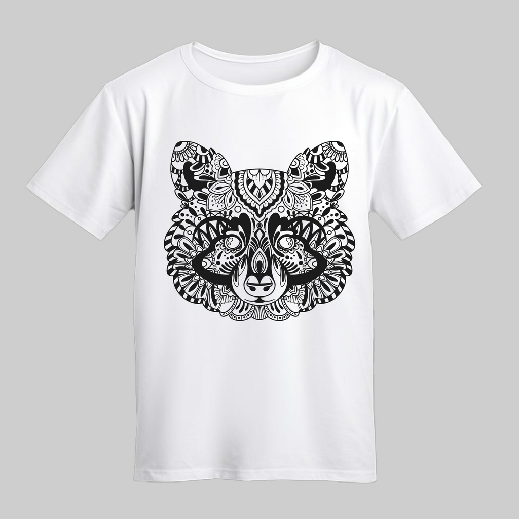 Men's White Cotton T-Shirt with Graphic Print, Loose Fit