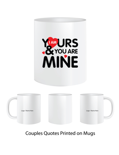 Pep Bliss Customizable Photo Mug, White Ceramic Coffee Cup, 350 ML, I am Yours and You Are Mine
