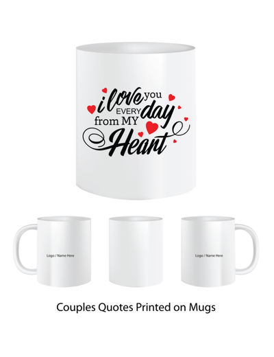 Pep Bliss Customizable Photo Mug, Coffee Cup, 350 ML,I Love You Every day With Images