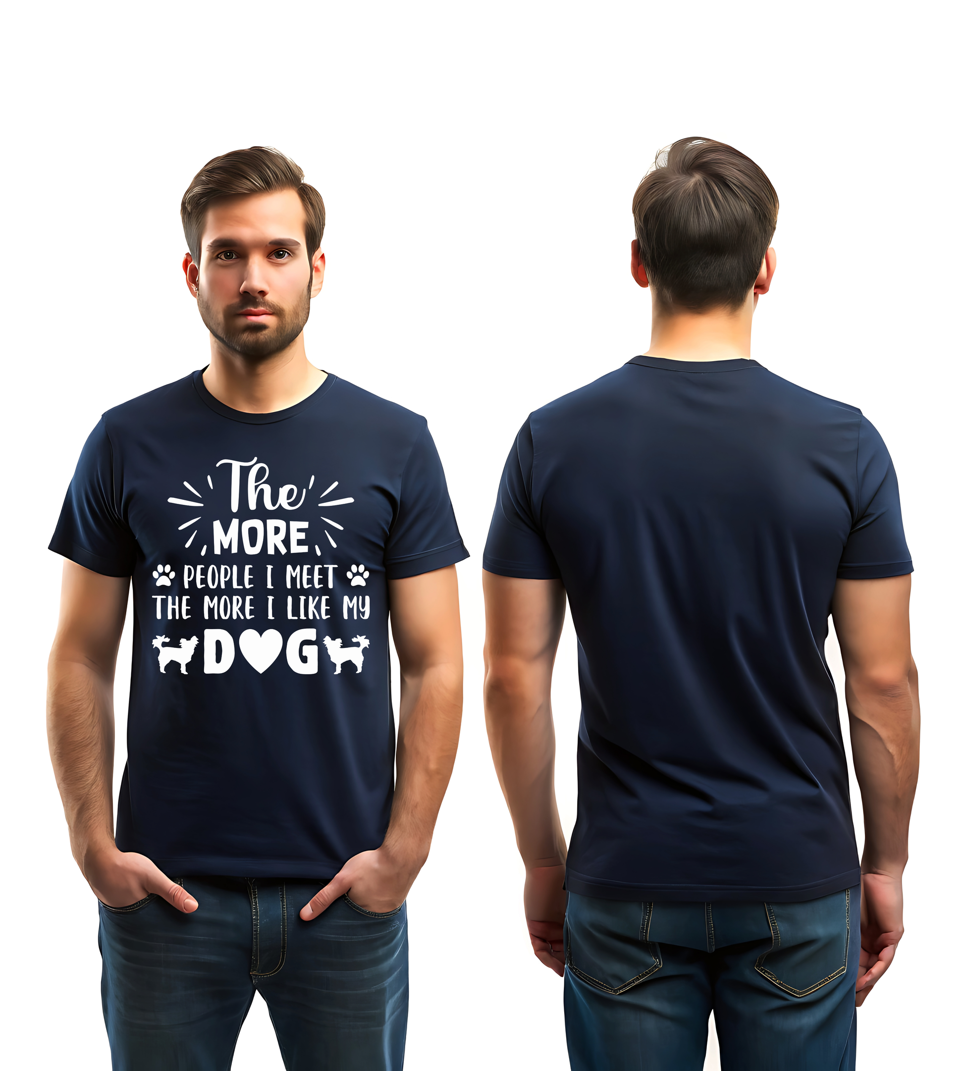 I LIKE DOGS MORE PREMIUM T-SHIRT BLUE