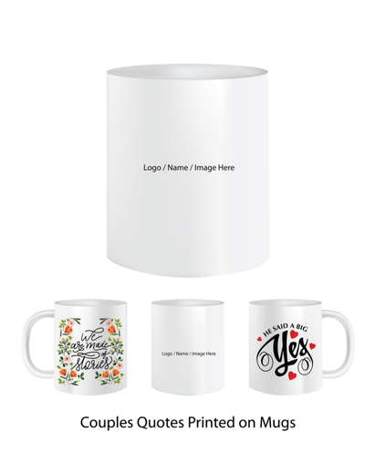 Pep Bliss Customizable Photo Mug, White Ceramic Coffee Cup, 350 ML, He said Yes