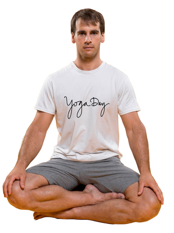 yoga day short sleeves printed graphic - unisex t-shirt
