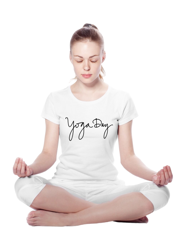 yoga day padmasana pose printed graphic - unisex t-shirt