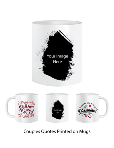 Pep Bliss Customizable Photo Mug, Coffee Cup, 350 ML, Will You Marry Me ? Quote with 2 Images