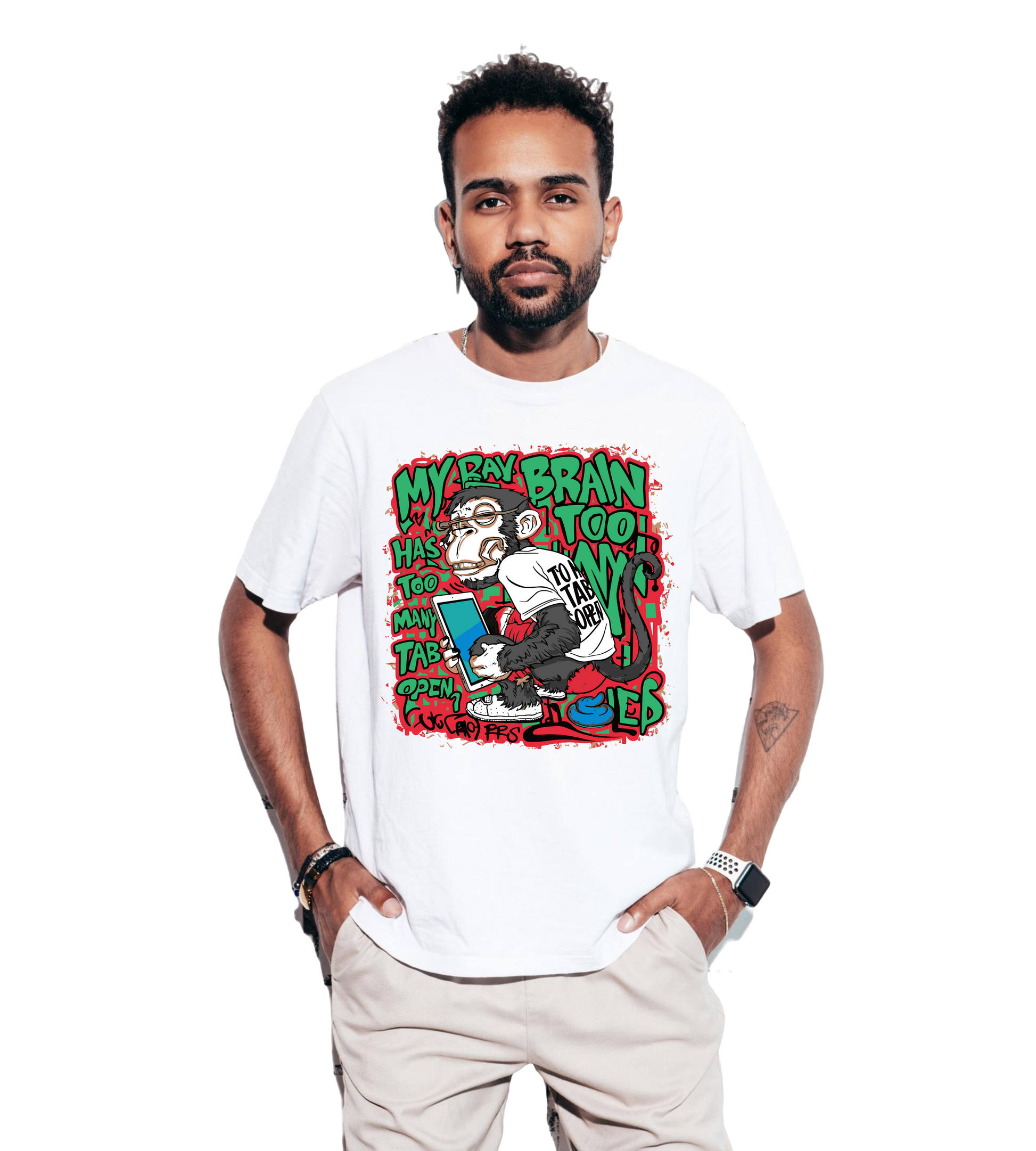 Funky Design White T-Shirt Round Neck Premium Quality