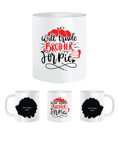 Pep Bliss Customizable Photo Mug, Coffee Cup, 350 ML, For Brother with Image and Quote