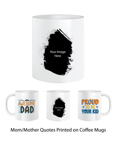 Pep Bliss Customizable Photo Mug, White Ceramic Coffee Cup, 350 ML, Awesome  Dad Quote With Image