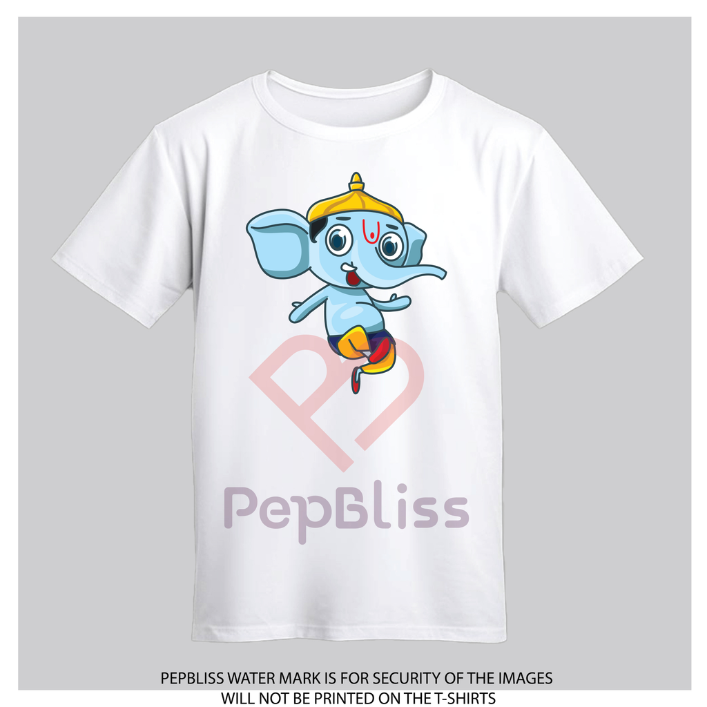 Speak Only Kindness cute Ganesha Printed white t-shirt
