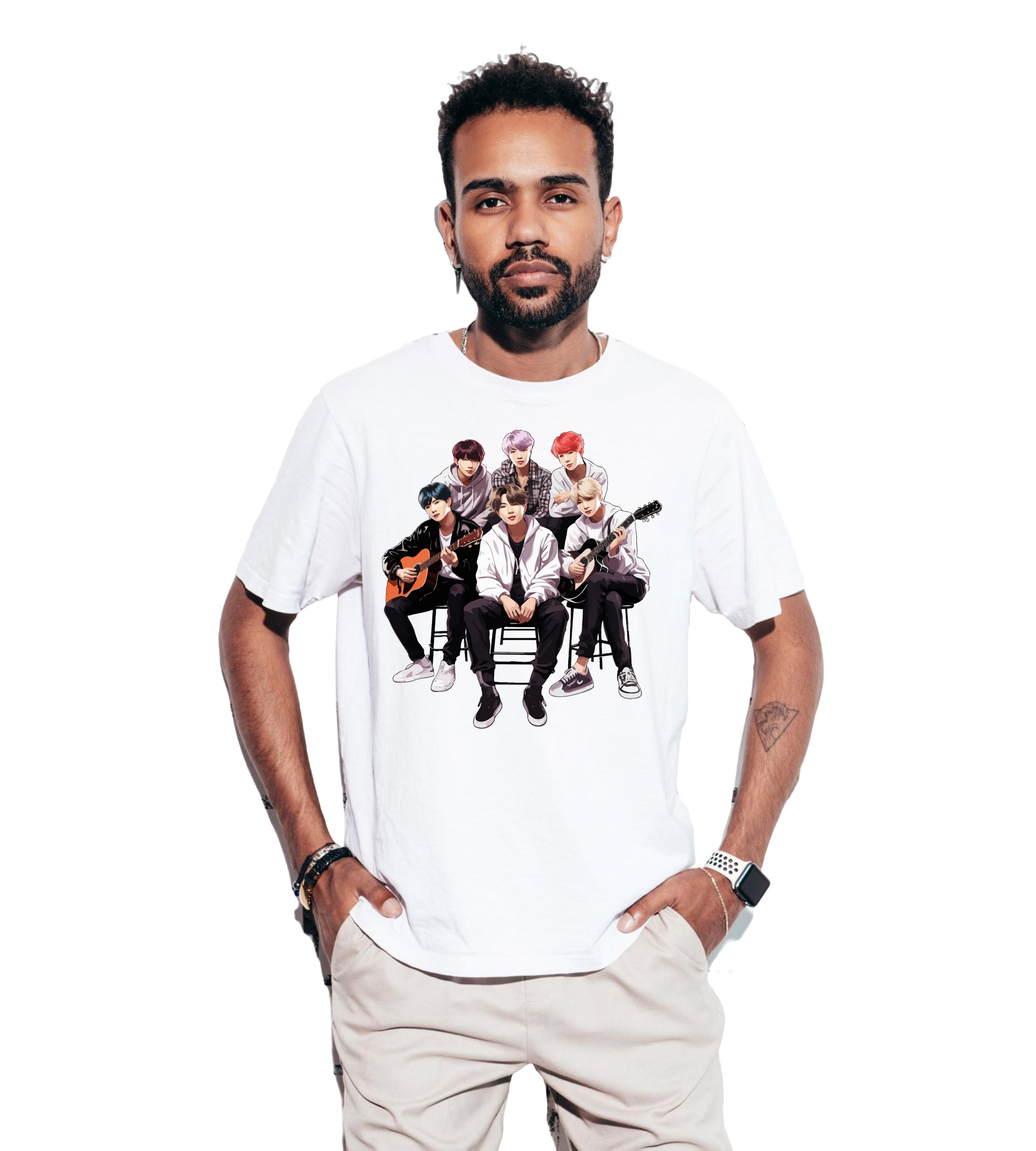 K-Pop White T-Shirt Design Elephant