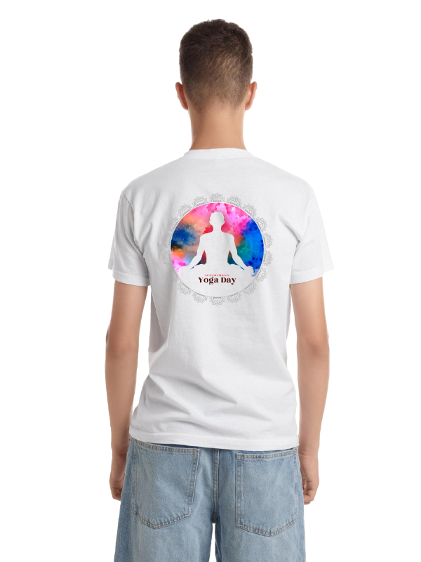 yoga day padmasana pose printed graphic - unisex t-shirt
