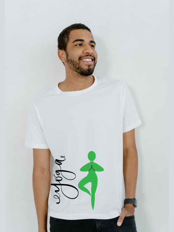 yoga day tree pose printed graphic - unisex t-shirt