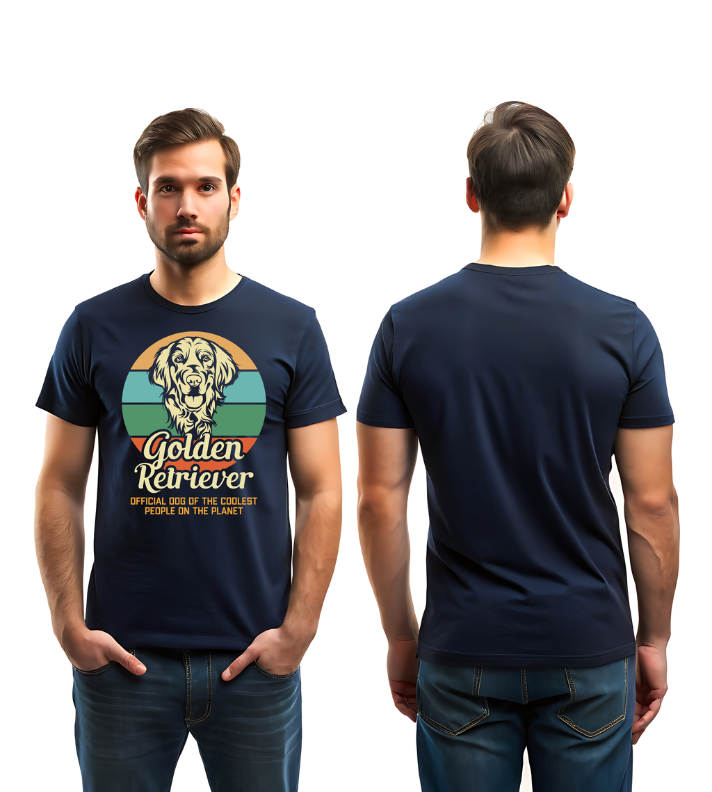 GOLDEN RETRIEVER NAVY BLUE TSHIRT