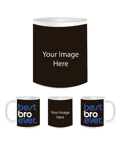 Pep Bliss Customizable Photo Mug, White Ceramic Coffee Cup, 350 ML, For Brother - Best Bro Ever