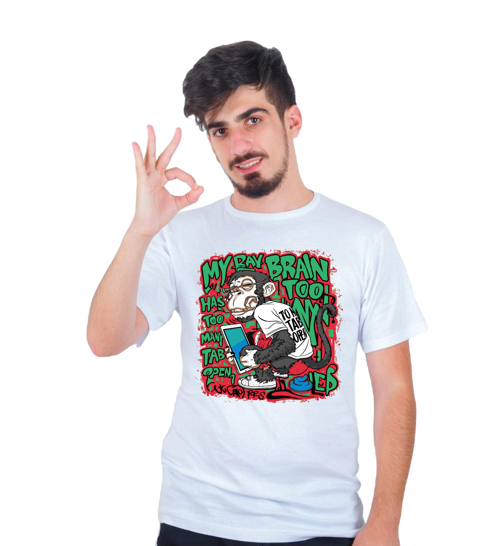 Funky Design White T-Shirt Round Neck Premium Quality
