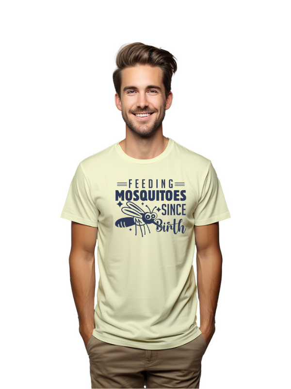 Feeding Mosquitoes Since Birth" Funny Outdoor Tee – Men's Casual Camping Shirt