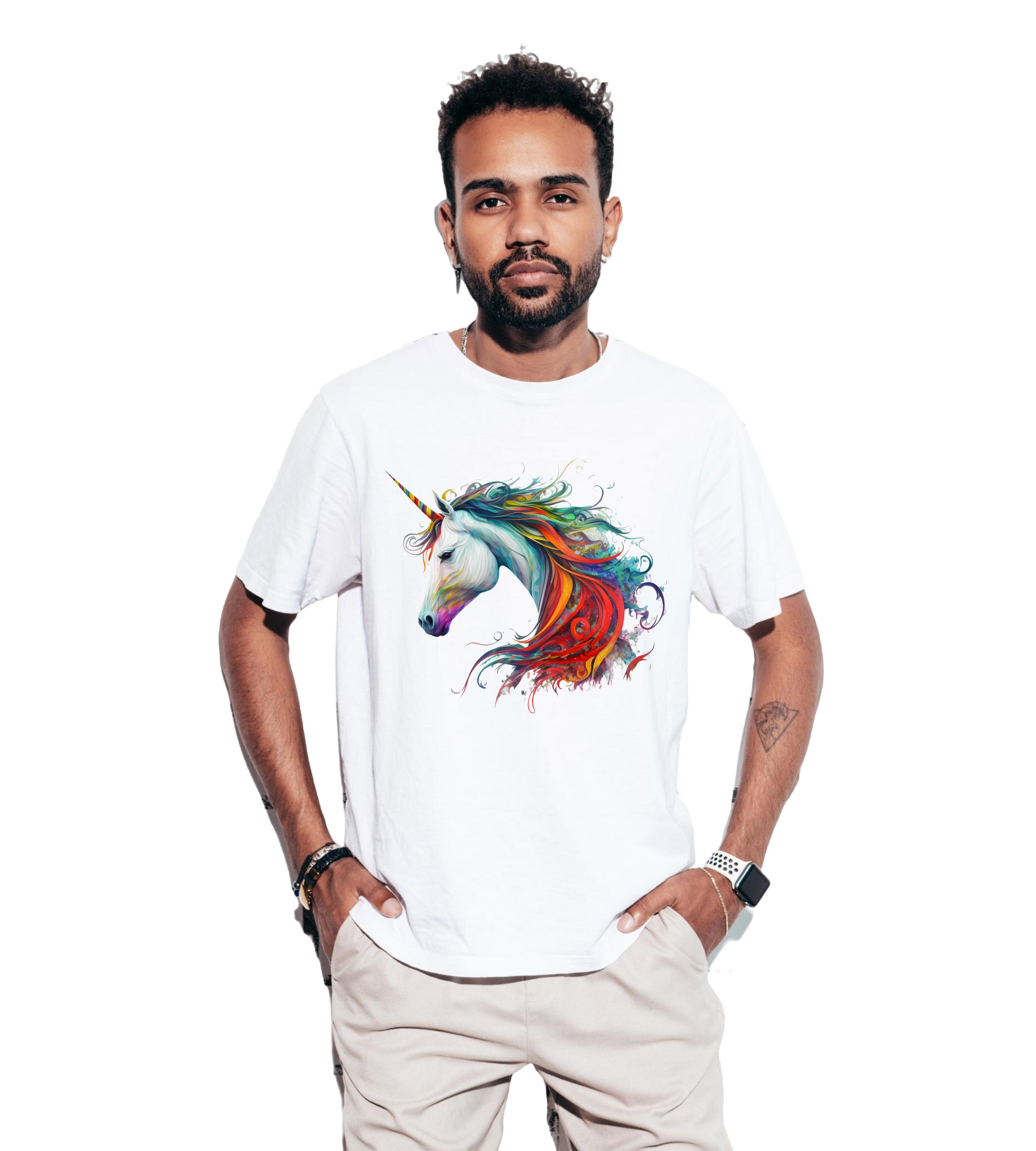 ART UNICORN DESIGN PREMIUM T-SHIRT WHITE
