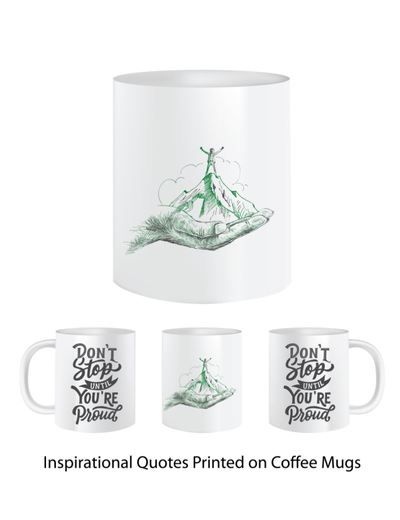 Pep Bliss Customizable Photo Mug, Coffee Cup, 350 ML, Don't Stop Untill You Are Proud