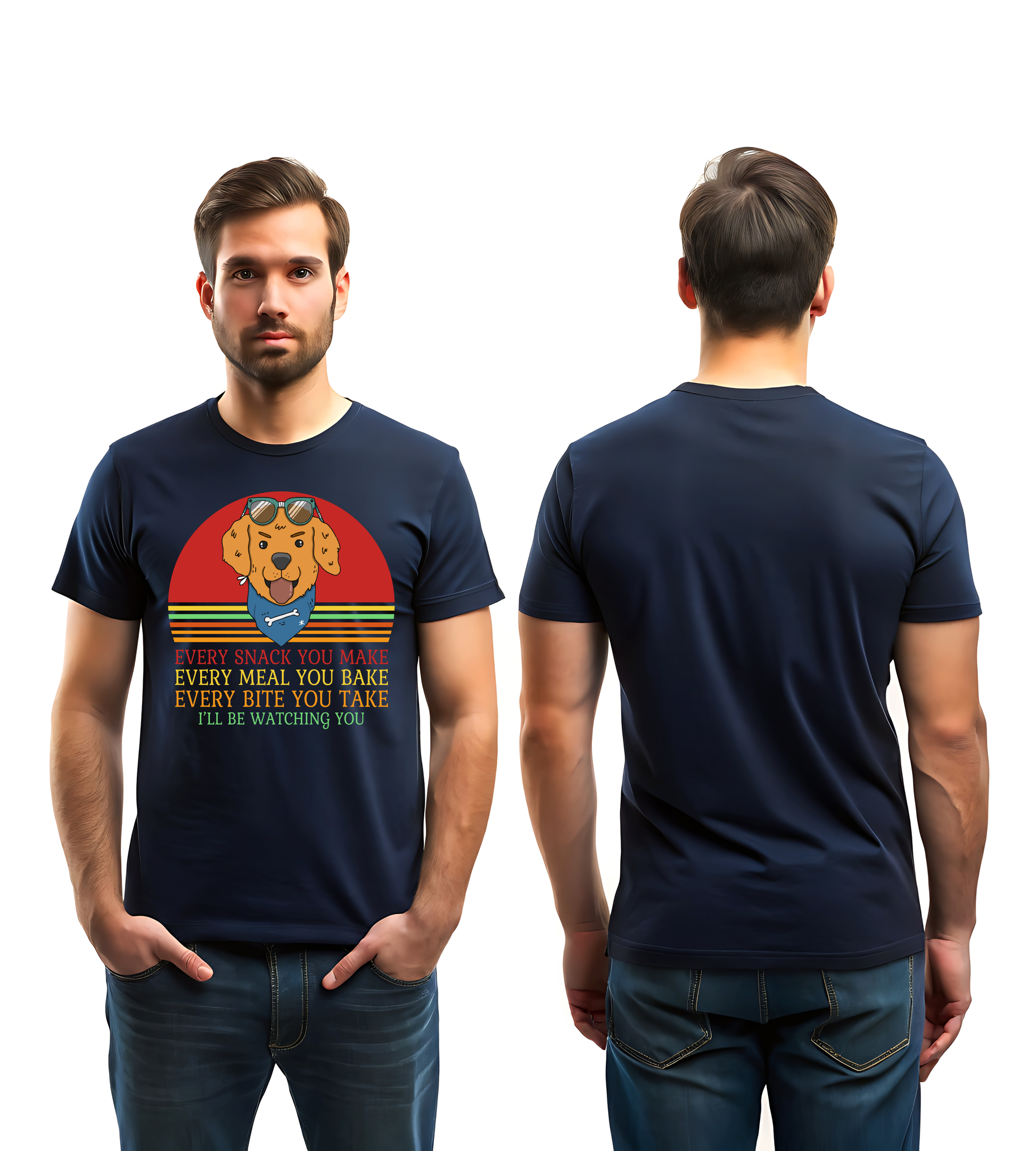 NAVY BLUE FUNNY DOG QUOTE T-SHIRT FOR PET LOVERS