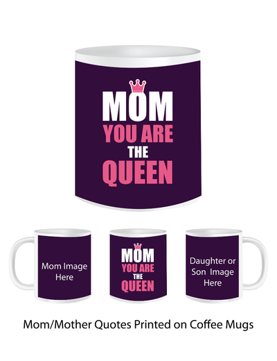 Pep Bliss Customizable Photo Mug, Coffee Cup, 350 ML, Mom You Are the Queen