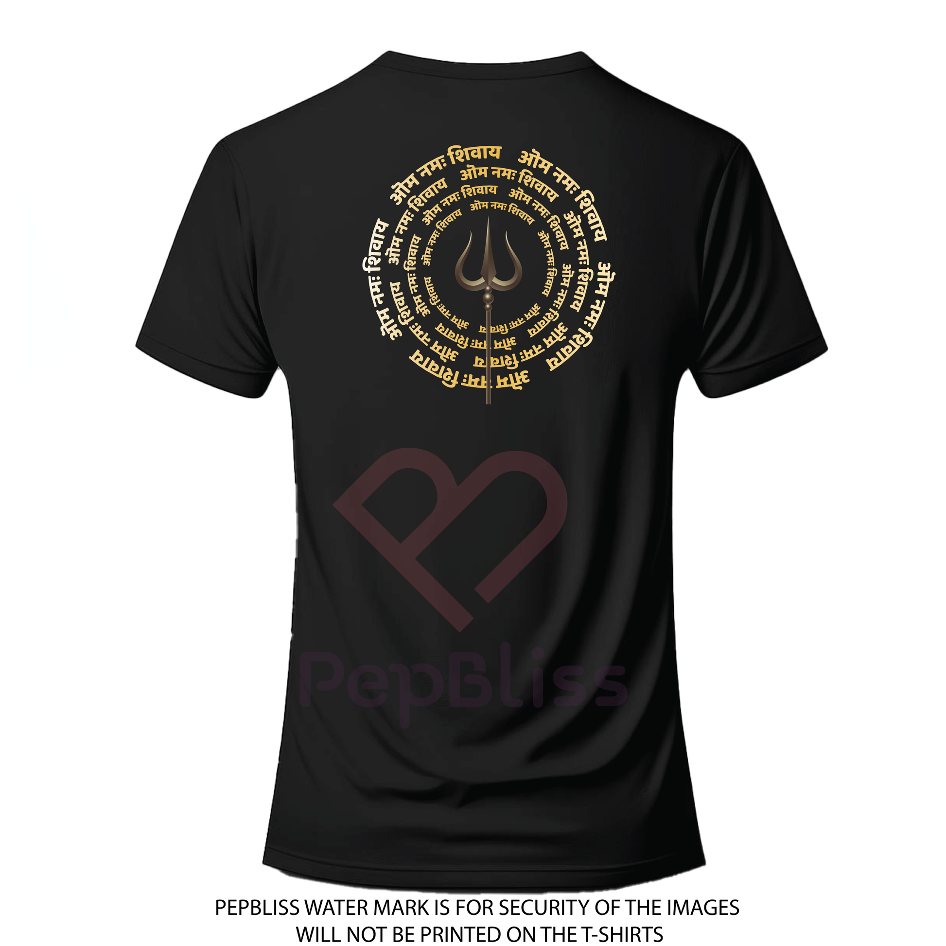 Om Namah Shivaya Sanskrit Print T-Shirt, Black Cotton, Spiritual Design