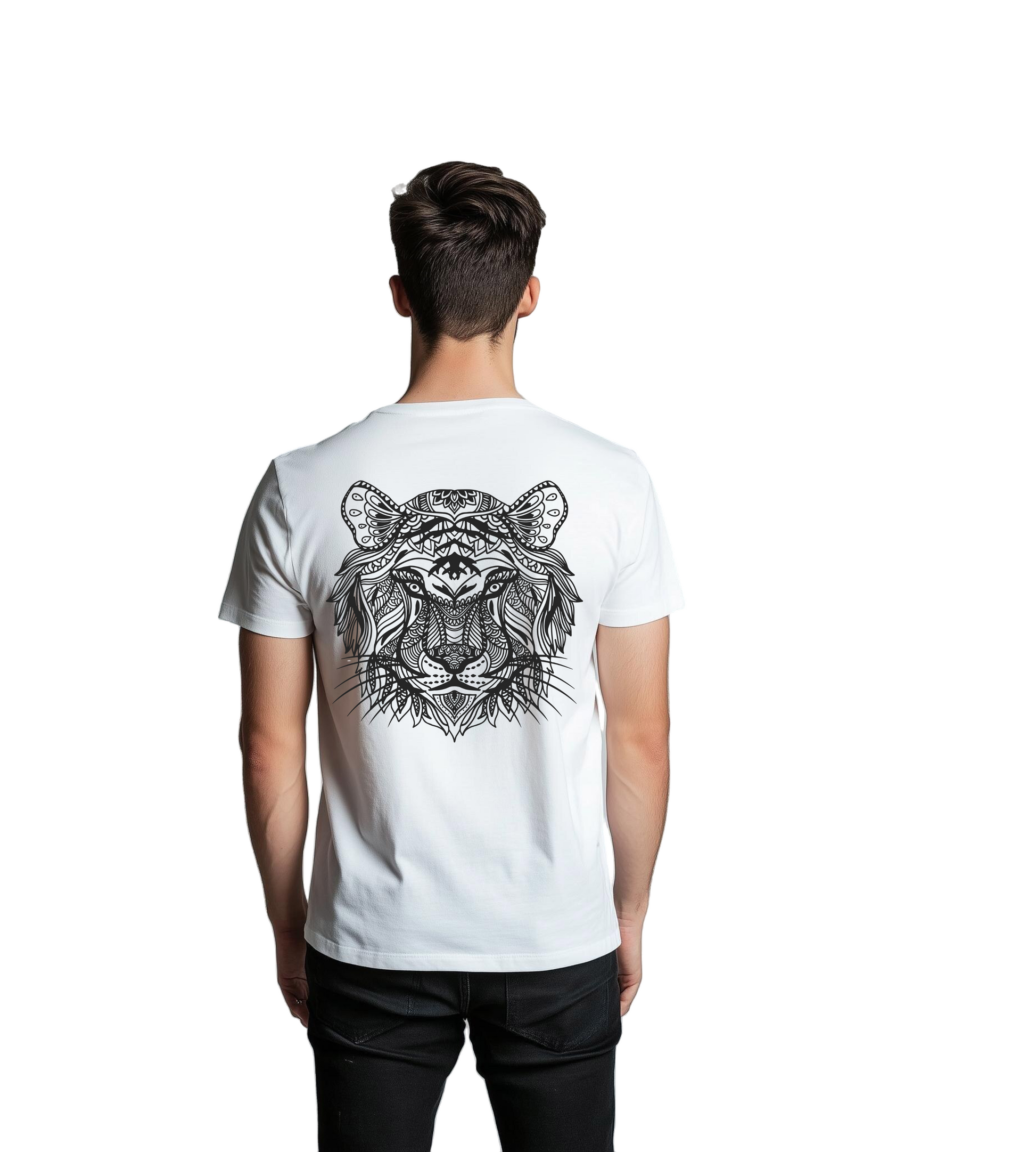 MANADALA ART TIGER T-SHIRT WHITE