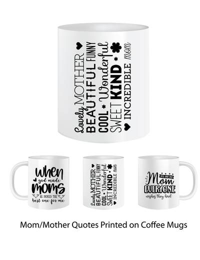 Pep Bliss Customizable Photo Mug, Coffee Cup, 350 ML, When God Made Moms
