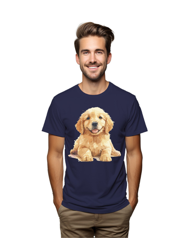 Golden Pup Charm – Cute Puppy Graphic T-Shirt