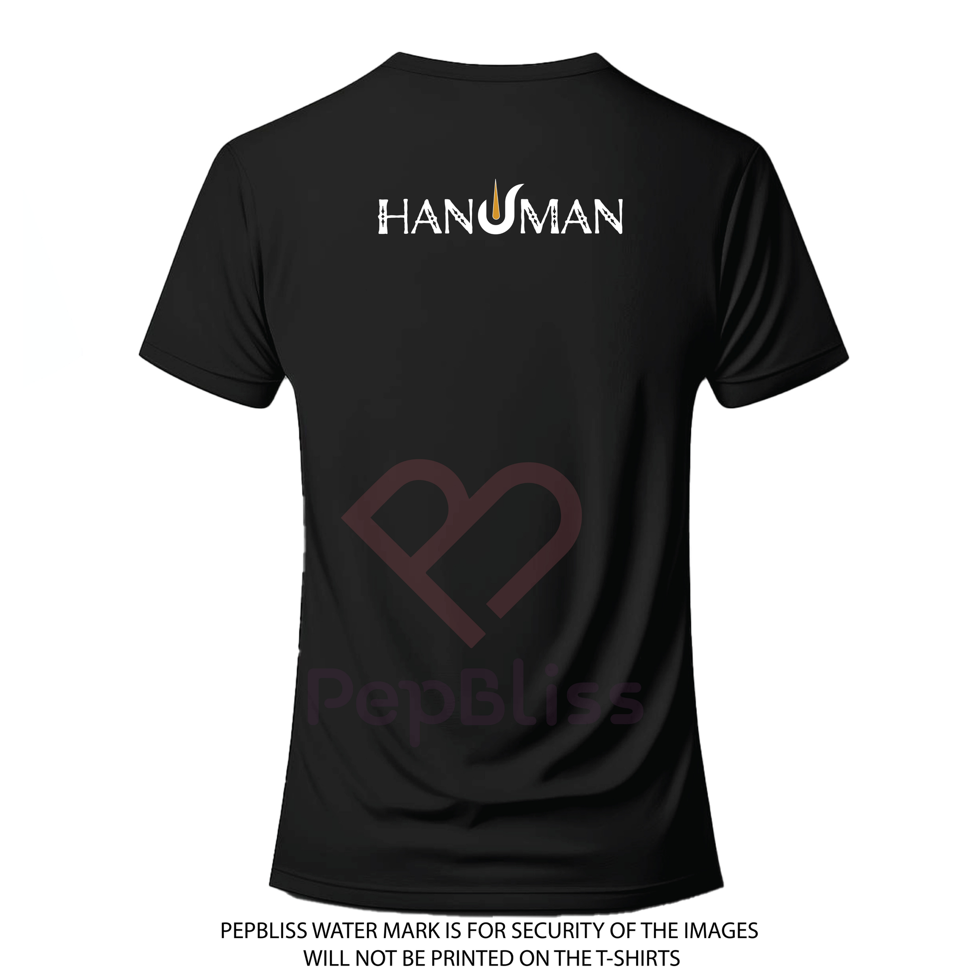 Hanuman Devotional T-Shirt, Black Cotton, Red Graphic Design with Sanskrit Text