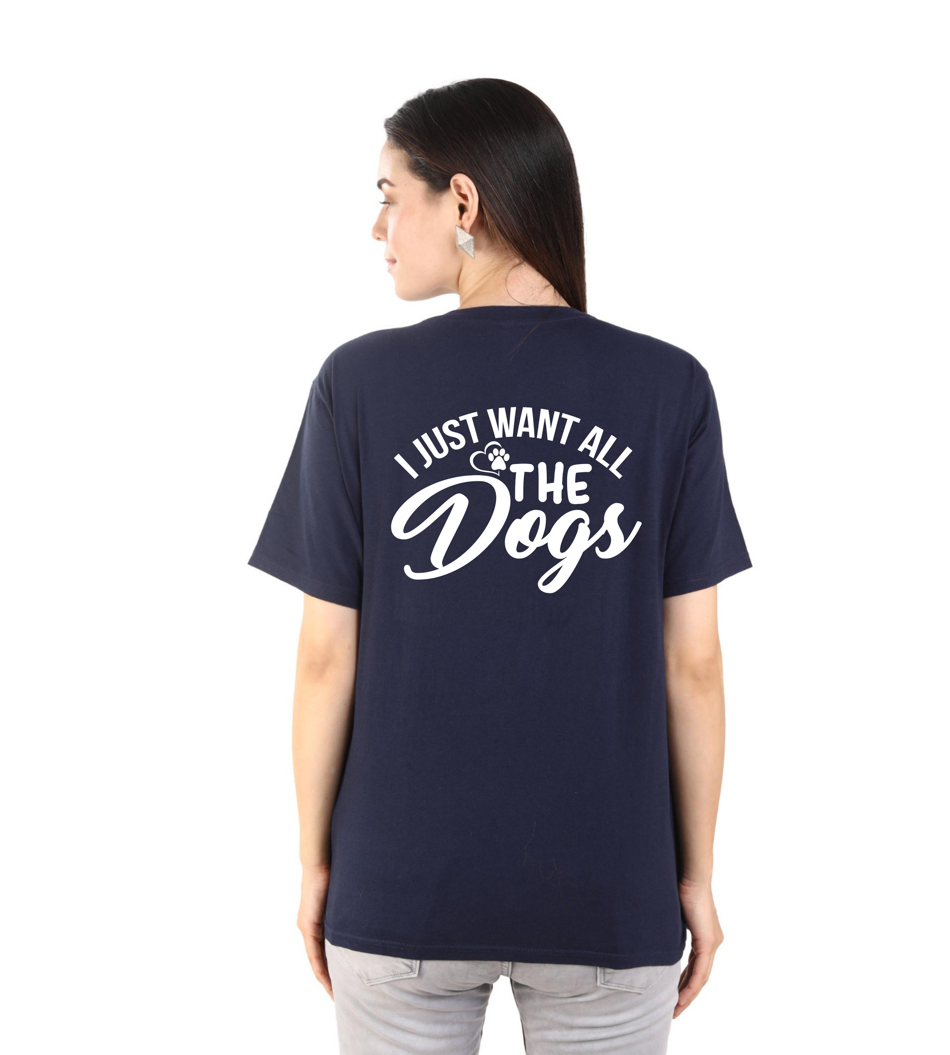 NAVY BLUE LOVE DOGS T-SHIRT FOR DOG LOVERS