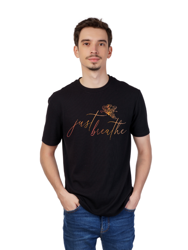 "Just Breathe" Men's Yoga T-Shirt - Minimalist Mindfulness Tee